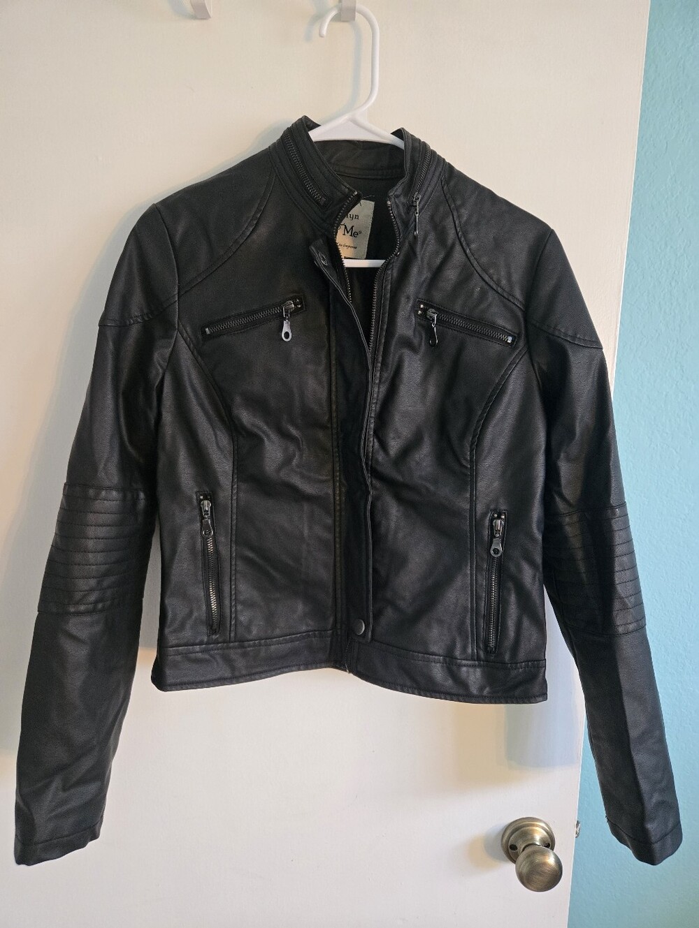 Maralyn & Me Black Faux Leather Moto Jacket